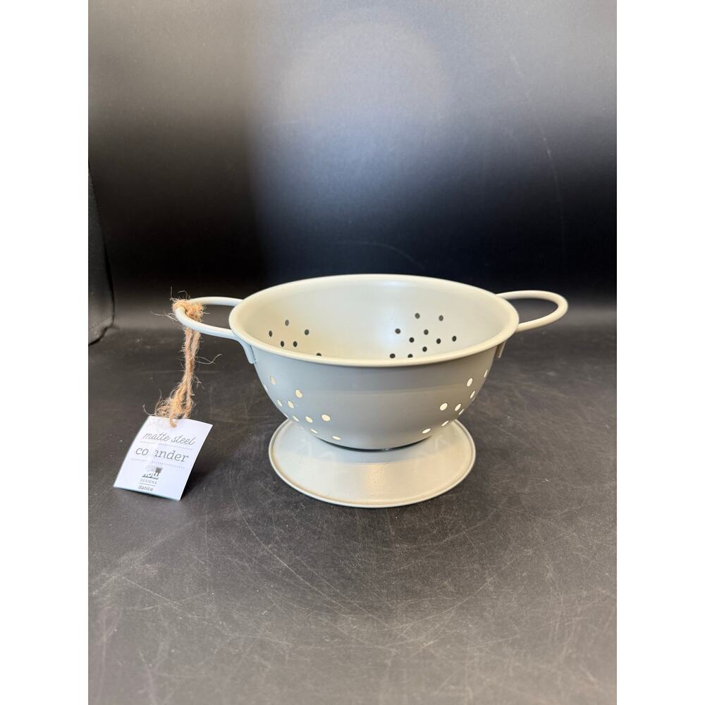 NOW Designs Matte Grey Steel Colander – 1 Quart - new with tags